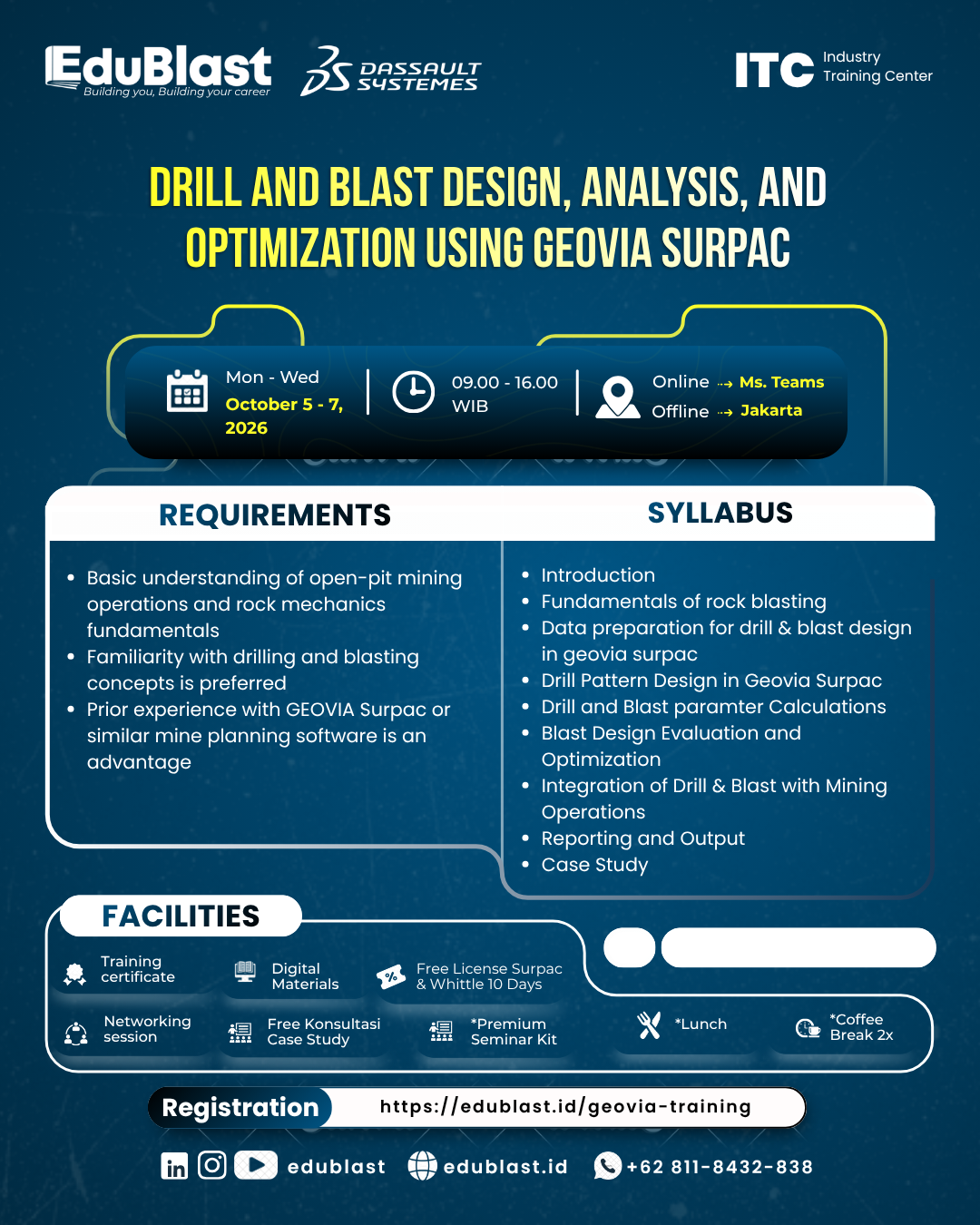 DRILL AND BLAST DESIGN, ANALYSIS, AND OPTIMIZATION USING GEOVIA SURPAC