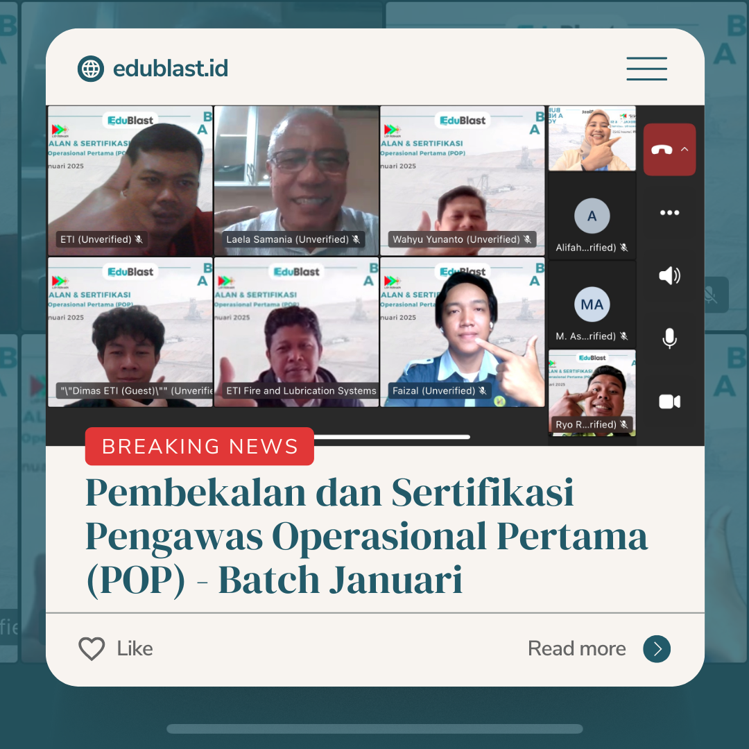 Pembekalan dan Sertifikasi Pengawas Operasional Pertama (POP)