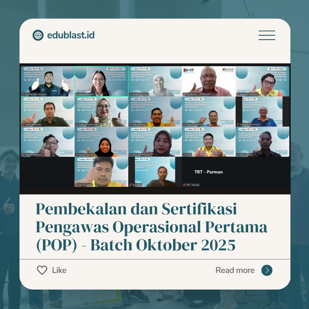 Pembekalan dan Sertifkasi Pengawas Operasional Pertama (POP) Batch Oktober 2025