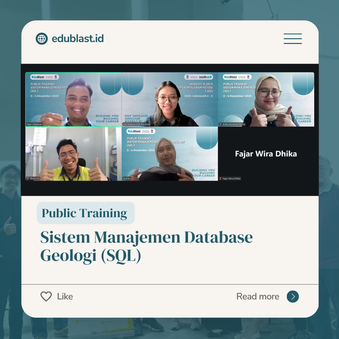 Public Training Sistem Manajemen Database Geologi Batch Desember 2025