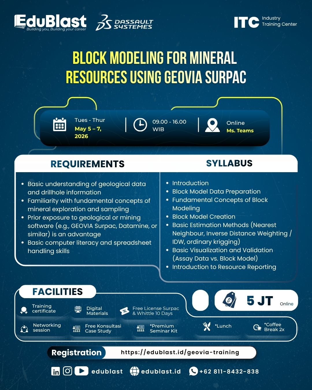 Block Modeling for Mineral Resources Using Geovia Surpac