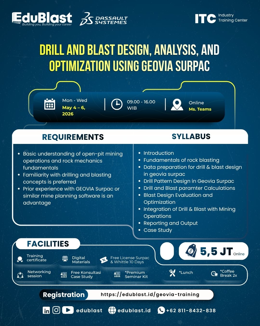 Drill and Blast Design Analysis and Optimization Using Geovia Surpac