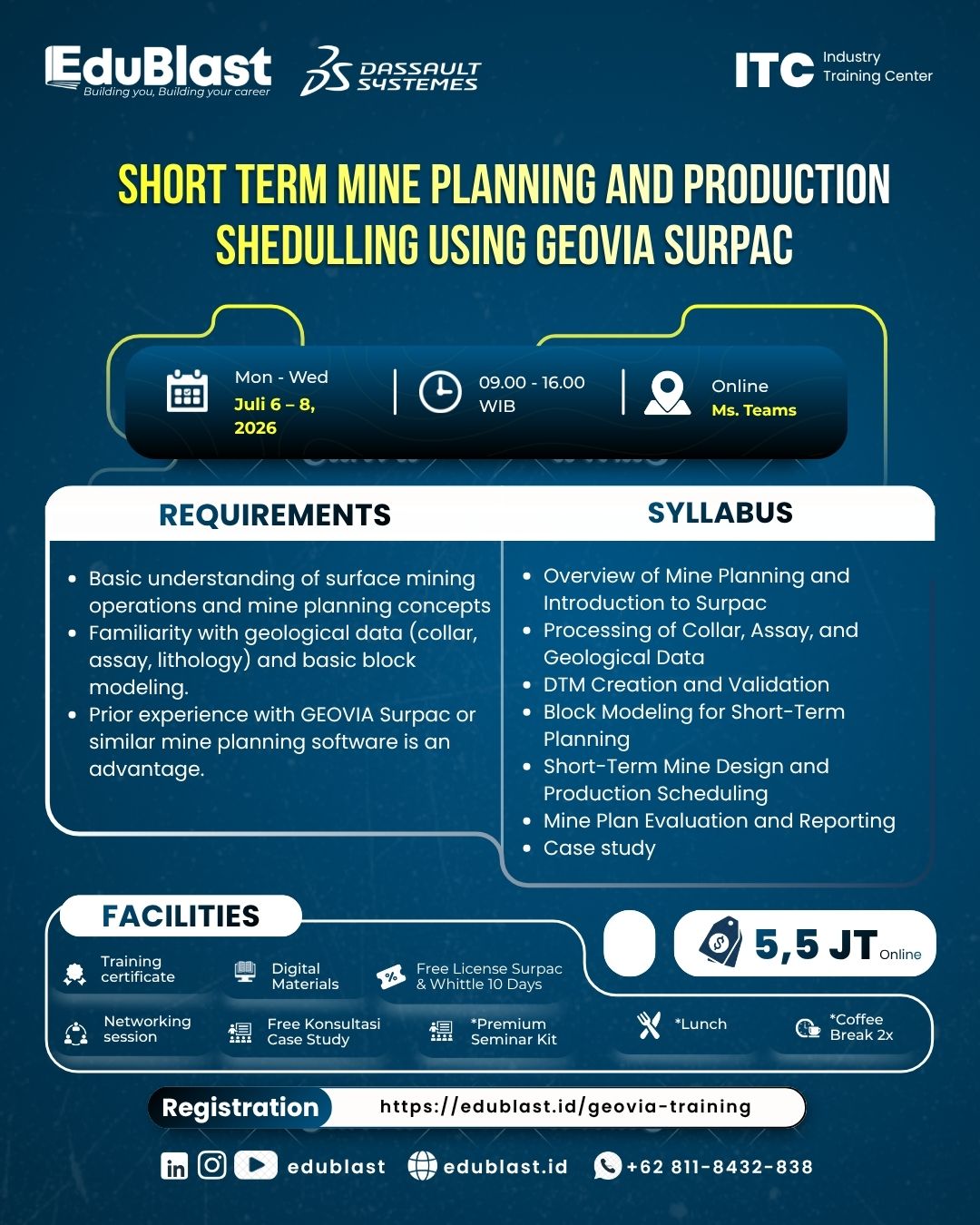Short Term Mine Planning and Production Schedulling Using GEOVIA Surpac