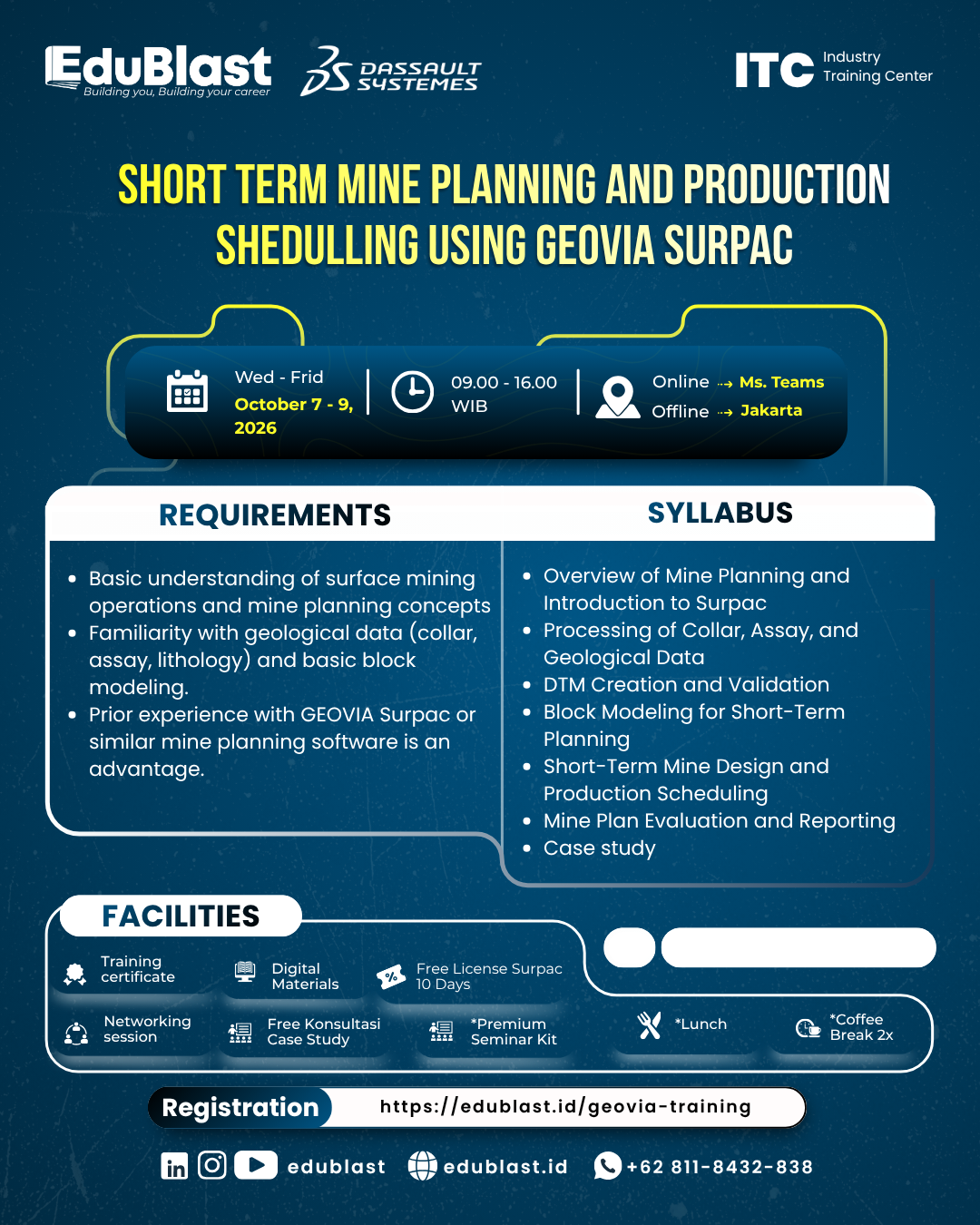 Short Term Mine Planning and Production Schedulling Using GEOVIA Surpac