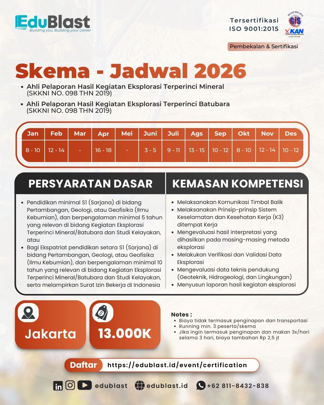 Pembekalan Ahli Pelaporan Hasil Kegiatan Eksplorasi Terperinci Batubara
