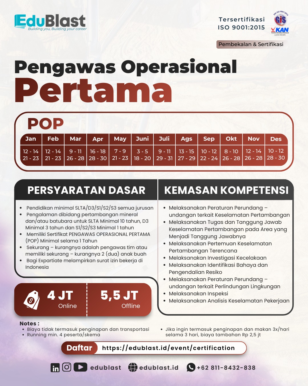 Pelatihan Pertambangan Sertifikat POP EduBlast